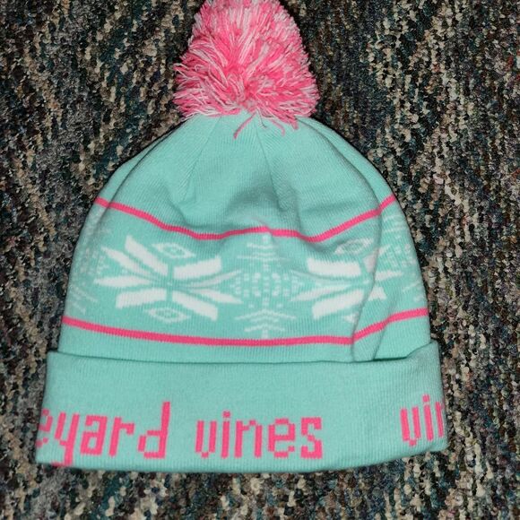 Vineyard Vines Pink and Green Hat
